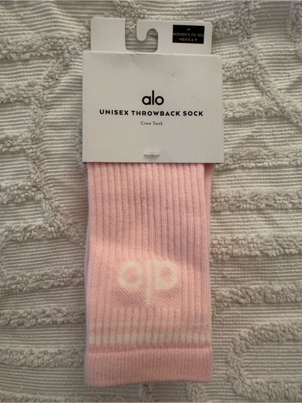 ALO Yoga Pink Ribbed Unisex Crew Socks